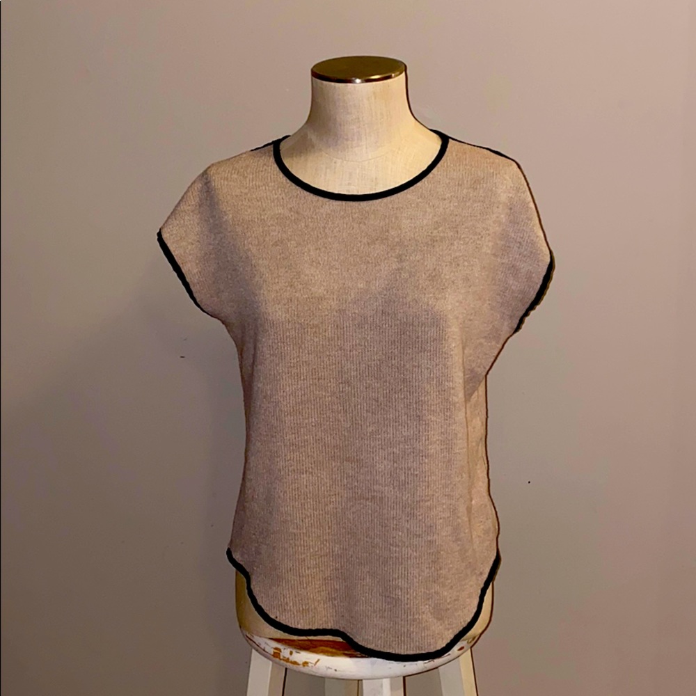 Tan & Black Laced Sweater